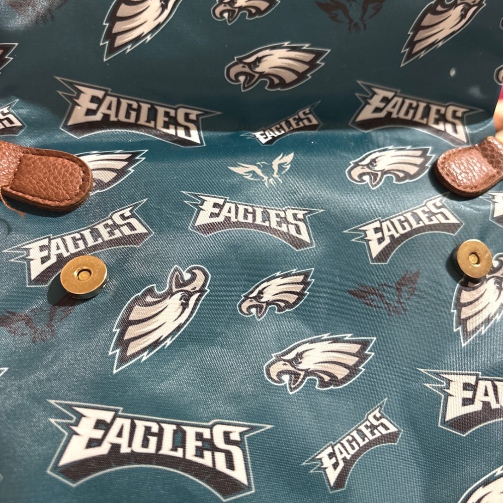 FOCO Philadelphia Eagles Tote Bag Womens OS Teal NWT Foldover Crossbody NFL Rare - Picture 4 of 8